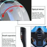 Snorkeling Mask Double Tube Silicone Full Dry Diving Mask Adult Swimming Mask Diving Goggles, Size: L/XL(White/Blue)