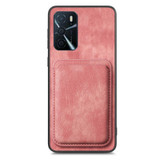 For OPPO A92S Retro Leather Card Bag Magnetic Phone Case(Pink)