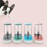 Hipidog Pet Automatic Feeder Cat & Dog Waterer Feeding Bowl Combined Grain Storage Bucket(Drinking Fountain (Green))
