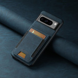 For Google Pixel 7 Suteni H03 Litchi Leather Card Bag Stand Back Phone Case(Blue)