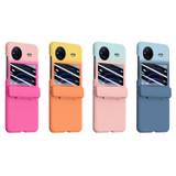 For vivo X Flip PC Skin Feel Integrated Foldable Mid Shaft Phone Case(Pink Cyan)