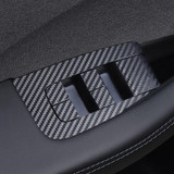 4pcs /Set For Tesla Model 3 Lift Window Button Sticker Car Interior, Style: Carbon Fiber