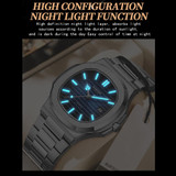 BINBOND B1885 30m Waterproof Retro Luminous Square Men Quartz Watch, Color: Rose Gold-Black