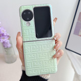 For OPPO Find N3 Flip Pearlescent Paint Gradient Geometric Leather Phone Case(Green)