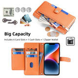 For Samsung Galaxy S23 FE 5G Sheep Texture Cross-body Zipper Wallet Leather Phone Case(Orange)