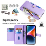 For Samsung Galaxy S23 FE 5G Sheep Texture Cross-body Zipper Wallet Leather Phone Case(Purple)