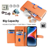 For Xiaomi Redmi Note 13 5G Sheep Texture Cross-body Zipper Wallet Leather Phone Case(Orange)