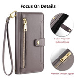 For Xiaomi 13 Sheep Texture Cross-body Zipper Wallet Leather Phone Case(Grey)