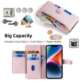 For Samsung Galaxy S21 Ultra 5G Sheep Texture Cross-body Zipper Wallet Leather Phone Case(Pink)