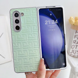 For Samsung Galaxy Z Fold5 5G Pearlescent Paint Gradient Geometric Leather Phone Case(Green)