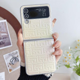 For Samsung Galaxy Z Flip3 5G Pearlescent Paint Gradient Geometric Leather Phone Case(Gold)