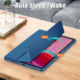 For Lenovo Tab M11 / Xiaoxin Pad 2024 Acrylic 3-Fold Solid Color Smart Leather Tablet Case(Dark Blue)