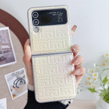 For Samsung Galaxy Z Flip4 5G Pearlescent Paint Gradient Geometric Leather Phone Case(Gold)