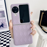 For OPPO Find N3 Flip Pearlescent Paint Diamond Shaped Checkered Leather Phone Case(Purple)