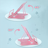 Adjustable Metal Children Reading Stand Cartoon Desktop Book Holder, Color: Unicorn Pink