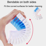 Bendable Bathroom Tile Crevice Brush Household Soft Bristles Faucet Curved Brush(White)