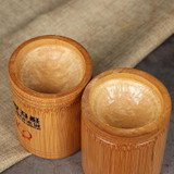 Bamboo Carved Round Pen Holder Multifunctional Desktop Storage Box, Spec: Habit