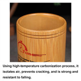 Bamboo Carved Round Pen Holder Multifunctional Desktop Storage Box, Spec: Patience