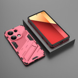 For Xiaomi Redmi Note 13 Pro 4G Global Punk Armor 2 in 1 PC + TPU Phone Case with Holder(Light Red)