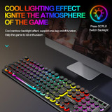 T-WOLF T80 104-Keys RGB Illuminated Office Game Wired Punk Retro Keyboard, Color: White
