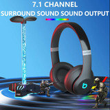 RGB Lighted Headphone Stand With Ambient Light USB Expansion Port Headphone Display Bracket, Style: With 3.5mm Port