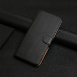 For OnePlus 12R 5G Global Genuine Leather Fingerprint-proof Flip Phone Case(Black)
