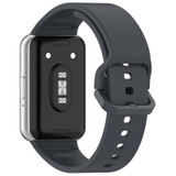 For Samsung Galaxy Fit 3 SM-R390 Solid Color Buckle Silicone Watch Band(Dark Gray)