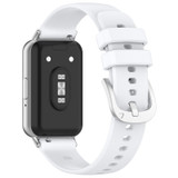 For Samsung Galaxy Fit 3 SM-R390 Metal Connector Liquid Glossy Silicone Watch Band(White)