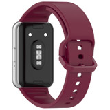 For Samsung Galaxy Fit 3 SM-R390 Solid Color Buckle Silicone Watch Band(Wine Red)