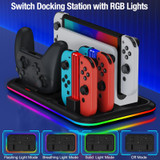 For Nintendo Switch / OLED Charging Dock Station Controller Charger with RGB Light(Black)