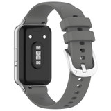 For Samsung Galaxy Fit 3 SM-R390 Metal Connector Liquid Glossy Silicone Watch Band(Dark Gray)