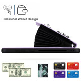 For Samsung Galaxy S23 FE 5G Organ Card Bag Ring Holder Phone Case with Long Lanyard(Purple)