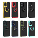 For Motorola Moto G Stylus 5G 2024 Q Shadow 1 Series TPU + PC Phone Case with Ring(Yellow)