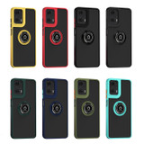 For Motorola Moto G24 / G04 Q Shadow 1 Series TPU + PC Phone Case with Ring(Black+Black)