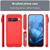 For Google Pixel 9 Carbon Fiber Brushed Texture TPU Phone Case(Red)