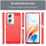 For OPPO A79 5G Carbon Fiber Brushed Texture TPU Phone Case(Red)