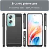 For OPPO A2 5G Carbon Fiber Brushed Texture TPU Phone Case(Black)