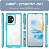 For Honor 100 Colorful Series Acrylic Hybrid TPU Phone Case(Transparent Blue)