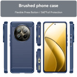 For Realme 12 Pro+ 5G Brushed Texture Carbon Fiber TPU Phone Case(Blue)