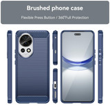 For Huawei nova 12 Ultra Brushed Texture Carbon Fiber TPU Phone Case(Blue)