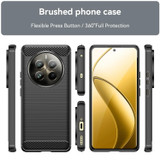 For Realme 12 Pro+ 5G Brushed Texture Carbon Fiber TPU Phone Case(Black)