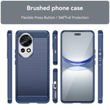 For Huawei nova 12 Pro Brushed Texture Carbon Fiber TPU Phone Case(Blue)