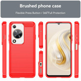 For Huawei Enjoy 70 Brushed Texture Carbon Fiber TPU Phone Case(Red)