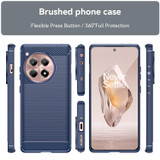 For OnePlus Ace 3 5G Brushed Texture Carbon Fiber TPU Phone Case(Blue)