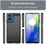 For Motorola Moto G24 Brushed Texture Carbon Fiber TPU Phone Case(Black)