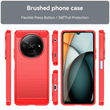 For Xiaomi Redmi A3 Carbon Fiber Brushed Texture TPU Phone Case(Red)