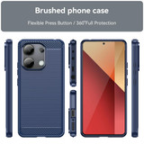 For Xiaomi Redmi Note 13 4G Carbon Fiber Brushed Texture TPU Phone Case(Blue)