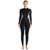 DIVE & SAIL Ladies Summer Thin Wetsuit Breathable Sunscreen Long Sleeve Quick Dry Swimsuit, Size: S(Black)