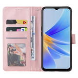 For OPPO A17 4G / A17k 3-Card Slots Multifunctional Leather Phone Case(Rose Gold)