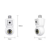 ESCAM QF202 E27 2x2MP Dual Lens Motion Detection Waterproof WiFi IP Two Way Audio Night Vision Camera(White)